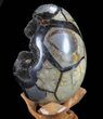 Septarian Dragon Egg Geode - Black Crystals #72068-3